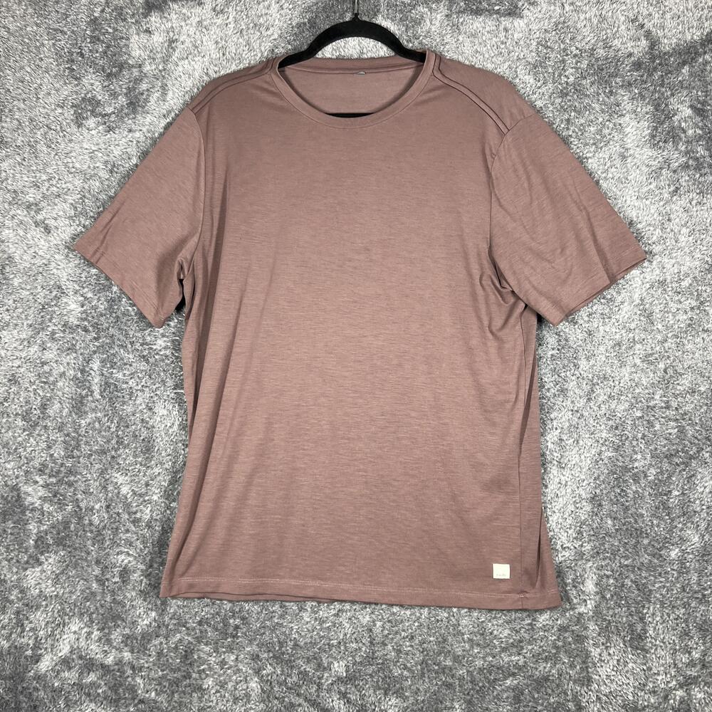 Vuori Shirt Mens S Brown Crew Neck Short Sleeve Relaxed Lightweight Breathable